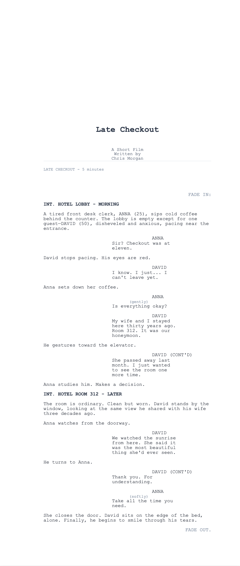 Short film screenplay